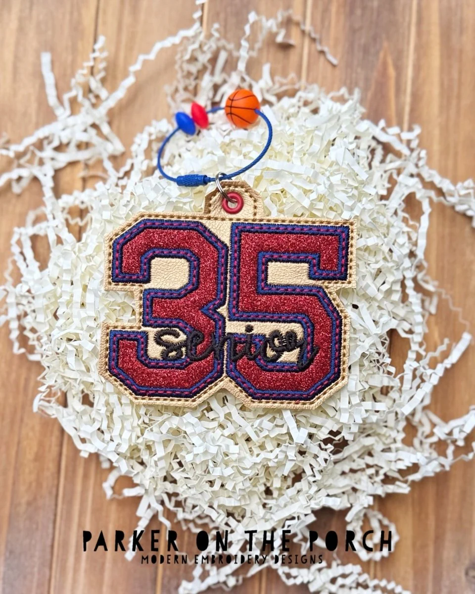 Bag Tag- Senior 35' - Digital Embroidery Pattern Download