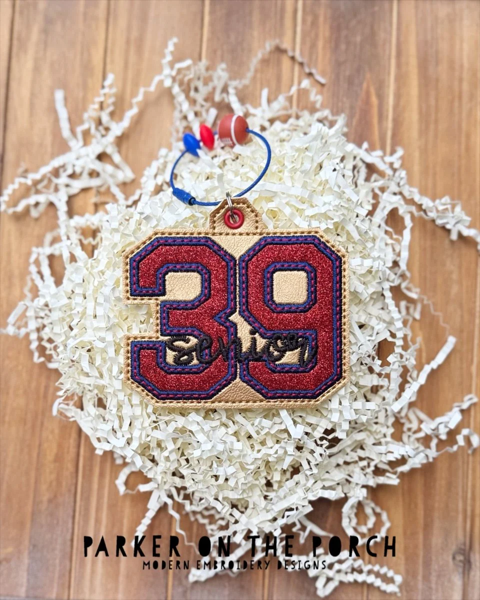 Bag Tag- Senior 39' - Digital Embroidery Pattern Download