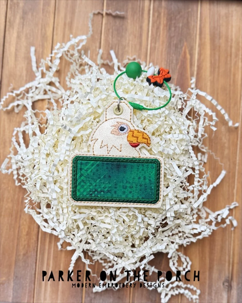Bag Tag- Mascots- Eagle - Digital Embroidery Pattern Download