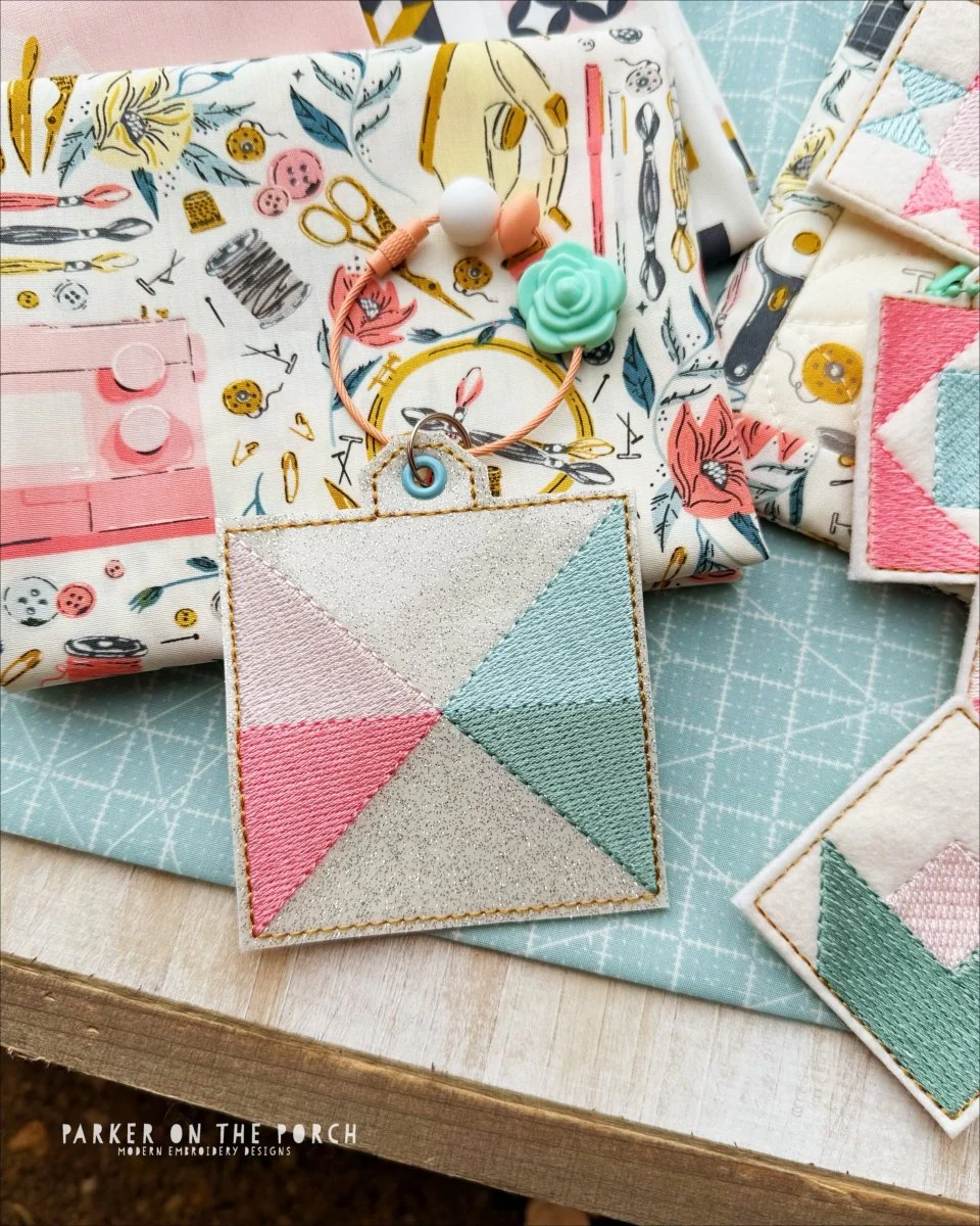 Digital Download- Bag Tag- Quilt Block- Half Square Triangle