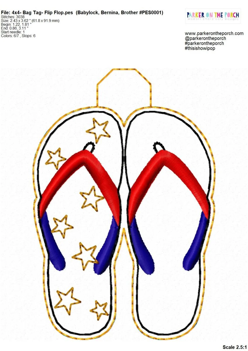Digital Download - Bag Tags - Flip Flops - Image 2