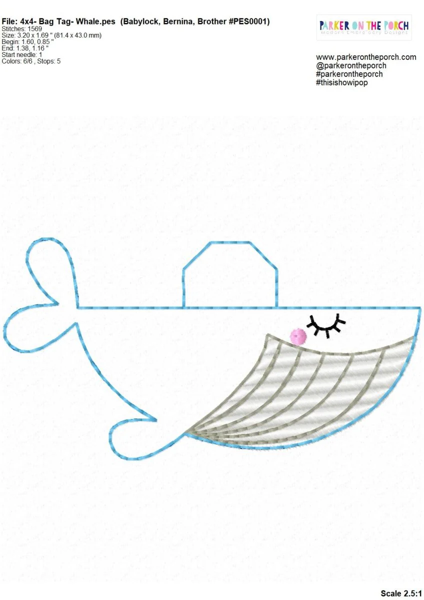 Digital Download - Bag Tags - Whale - Image 2
