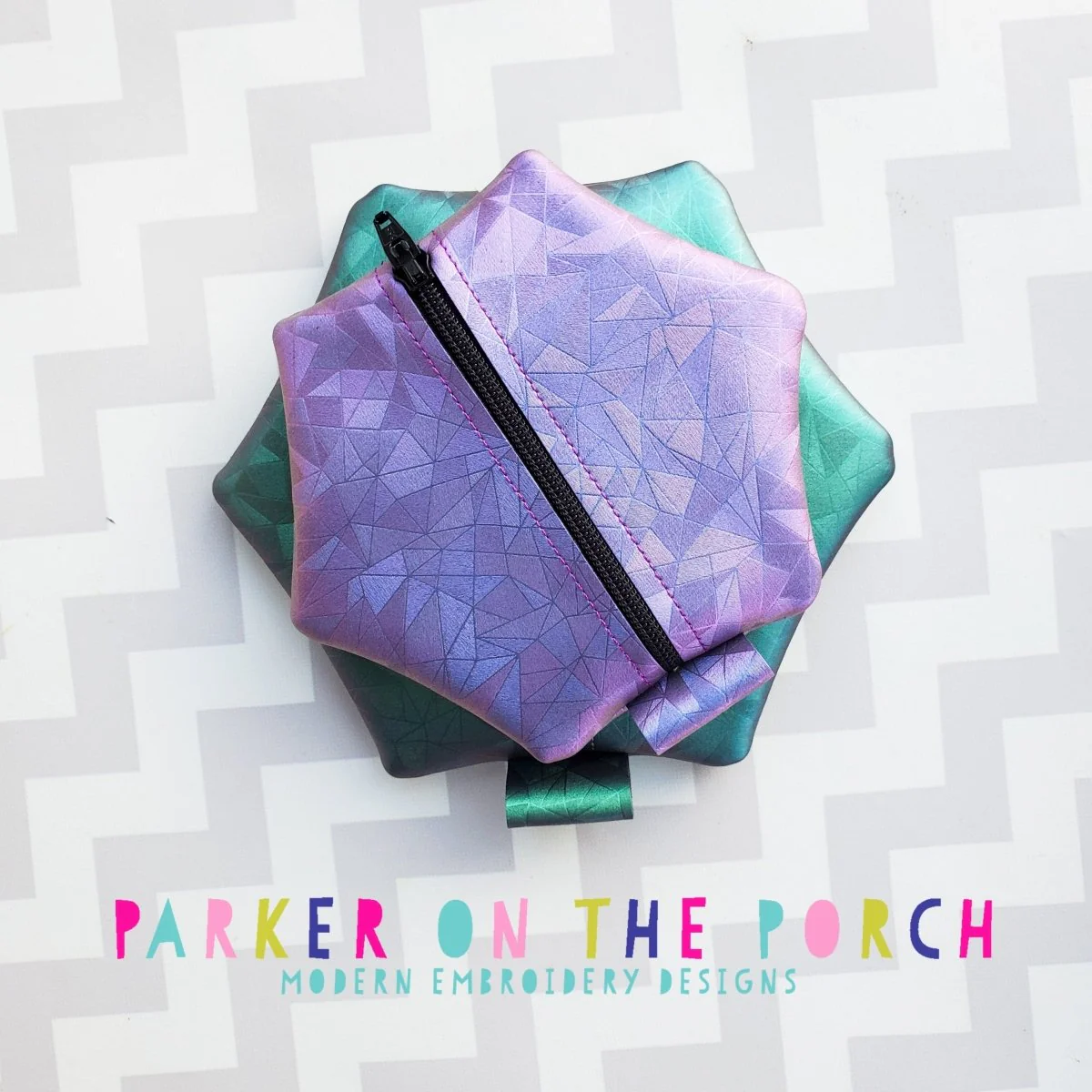 Digital Download- Size 3- Basic Zipper Bag- Hexagon - Image 2
