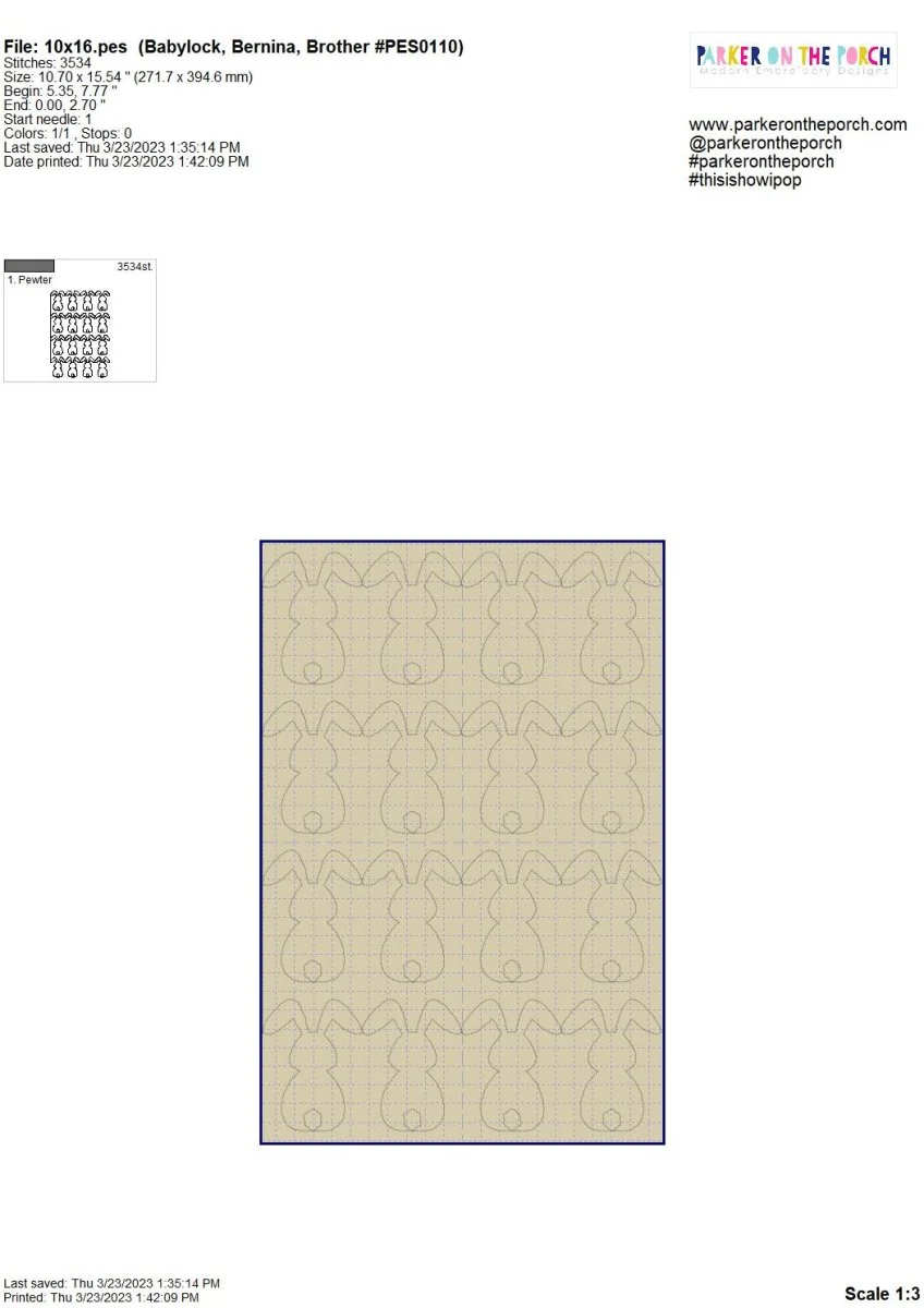 Digital Download- Bunny Butt Quilting - Image 6