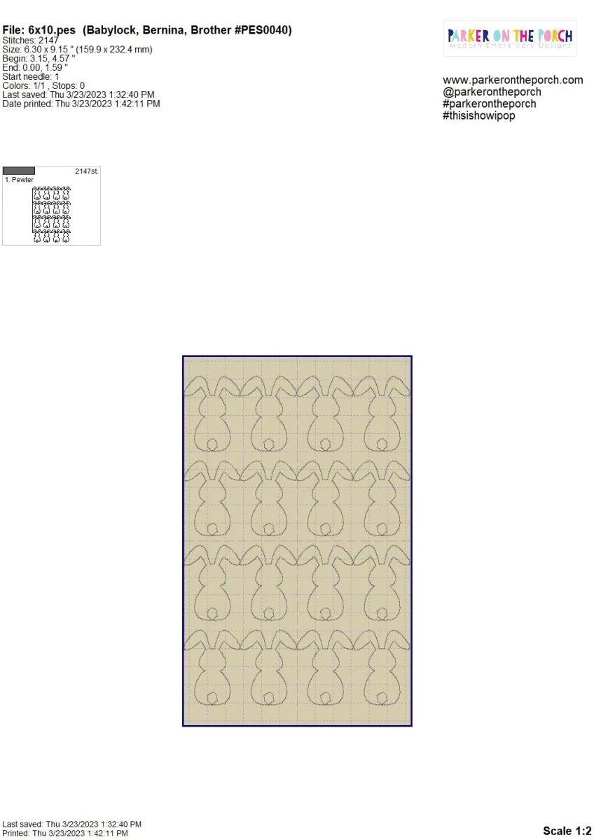 Digital Download- Bunny Butt Quilting - Image 8