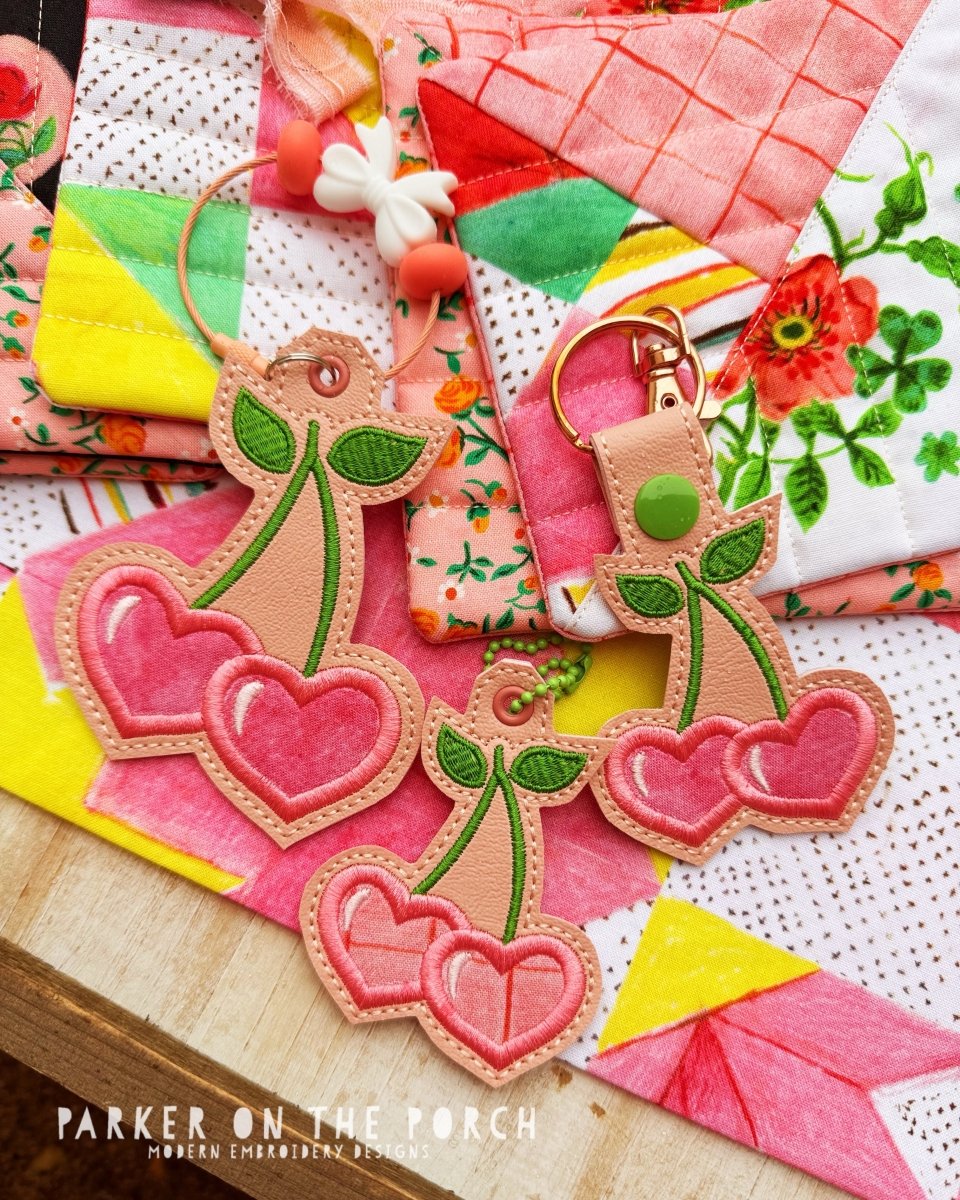 Digital Download- Cherries Bag Tag, Snaptab & Charm