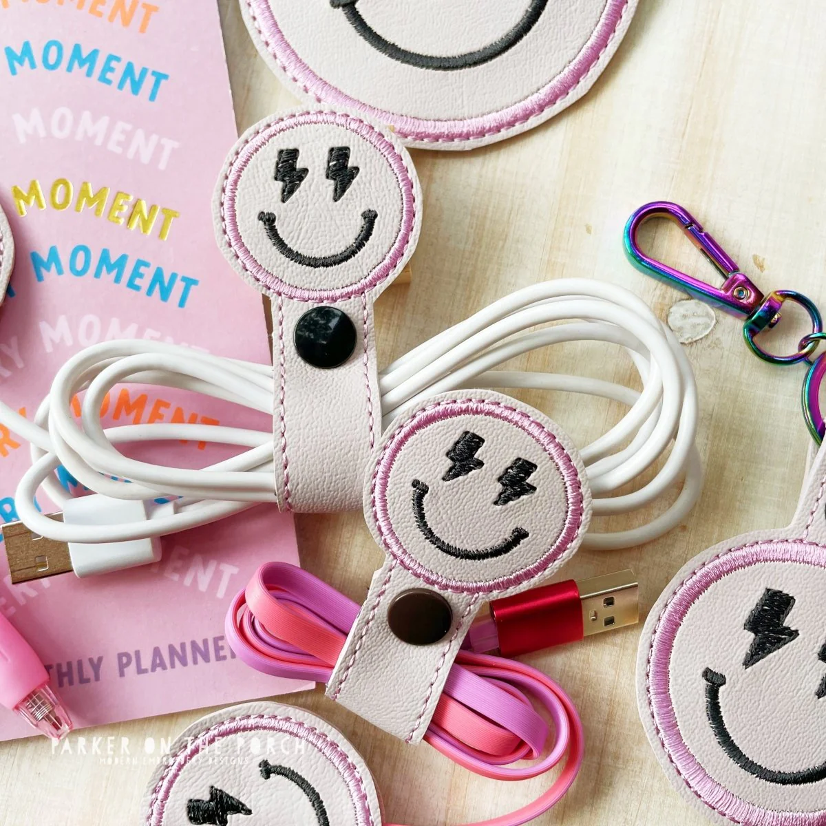 Digital Download- Cord Keeper 2.0 - Boho Smiley- Lightning