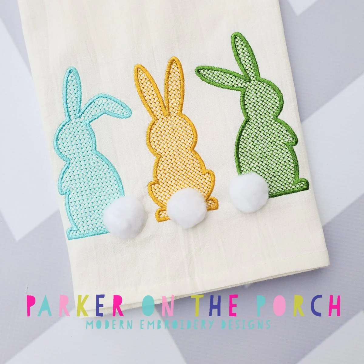 Digital Download- Cross Stitch Bunny Trio - Embroidery Fill
