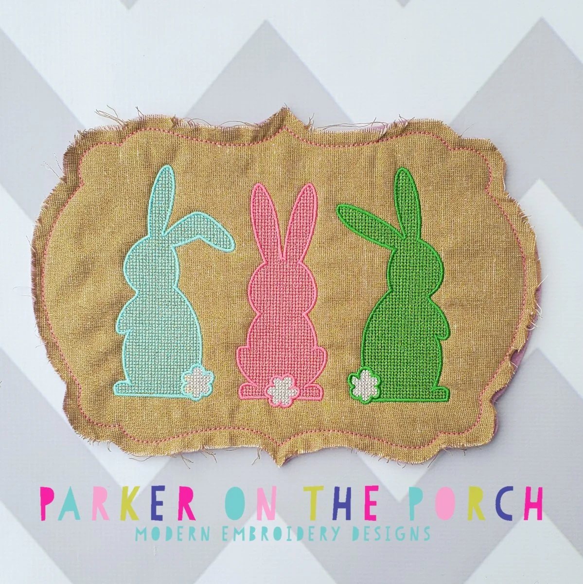 Digital Download- Cross Stitch Bunny Trio - Embroidery Fill - Image 2