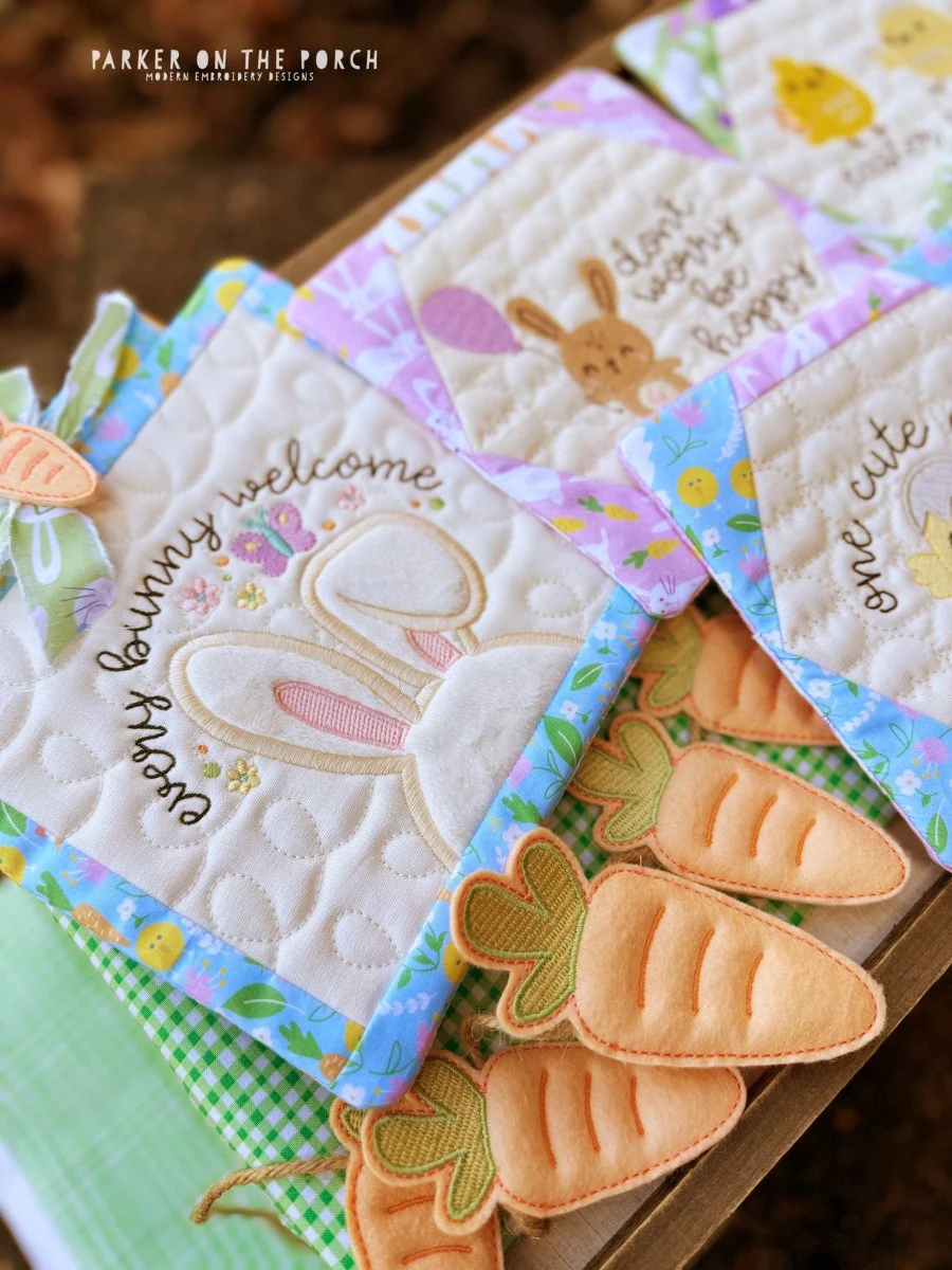 Digital Download - Every Bunny Welcome Mini Quilt Set ( SQUARE Single Stand ) - Image 2