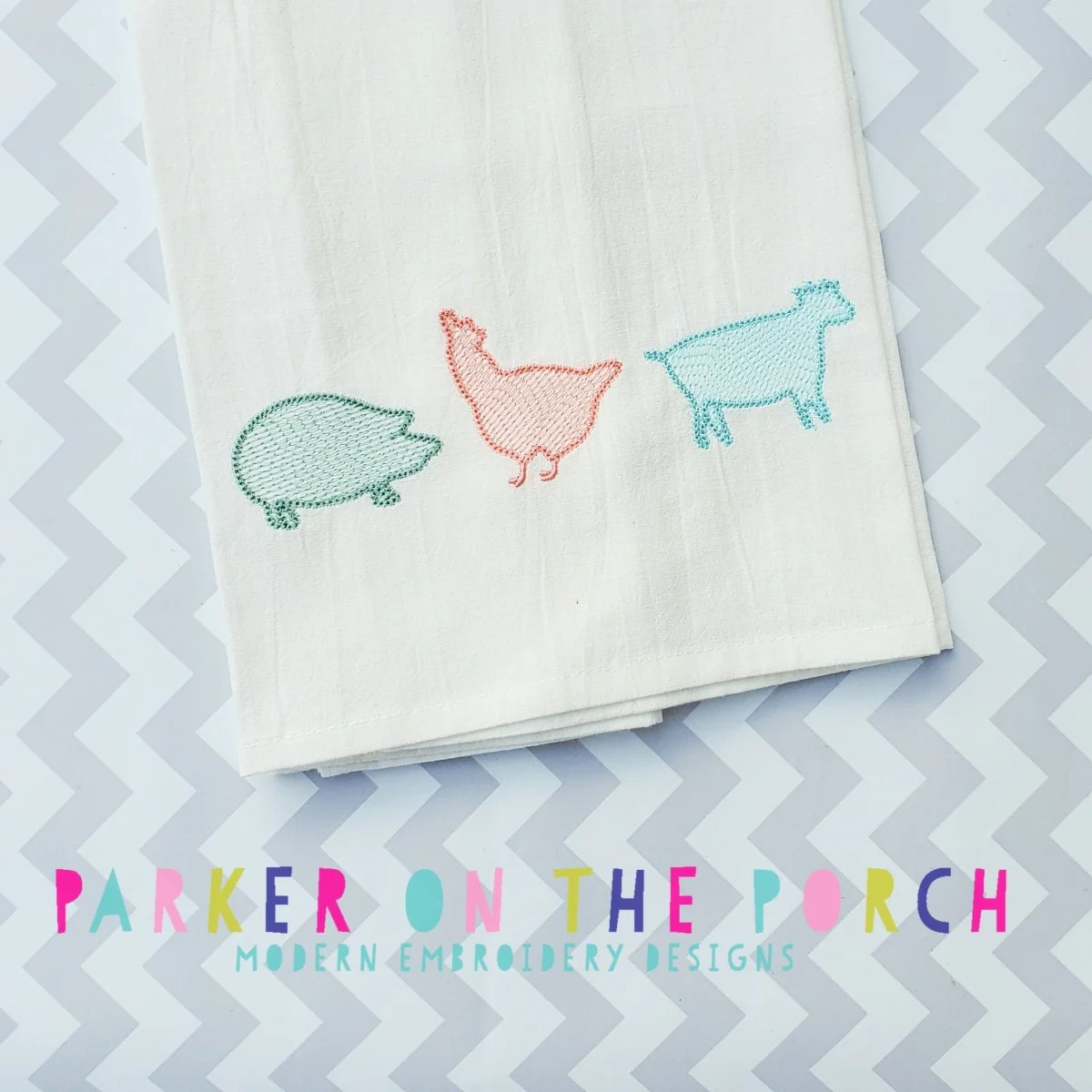 Digital Download- Farm Animals Trio- Embroidery Fill