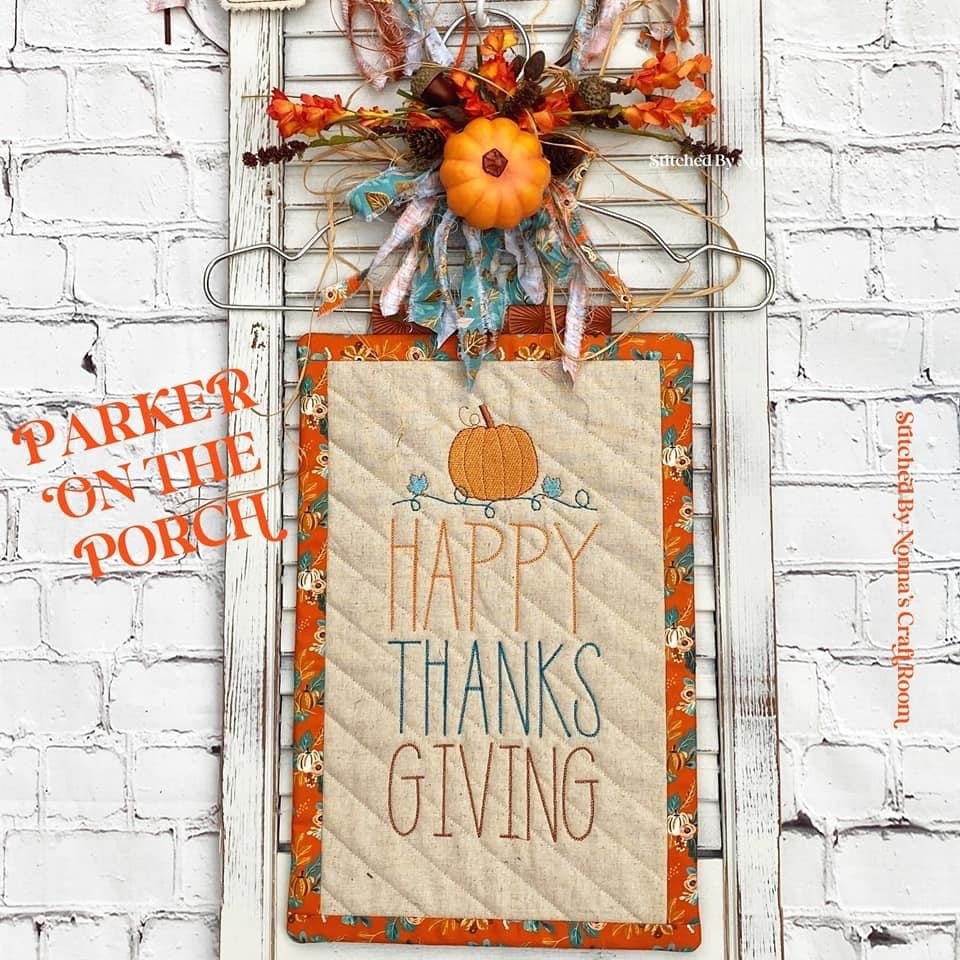 Digital Download - Give Thanks Collection- Happy Thanksgiving- Mini Quilt ( Single Stand ) - Image 3