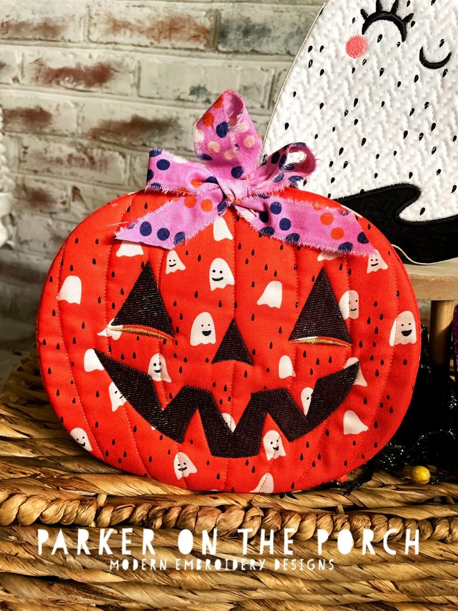 Digital Download - Halloween Vibes Collection- Jack O Lantern all in one Coaster, Mug Rug and Hot Pad Set