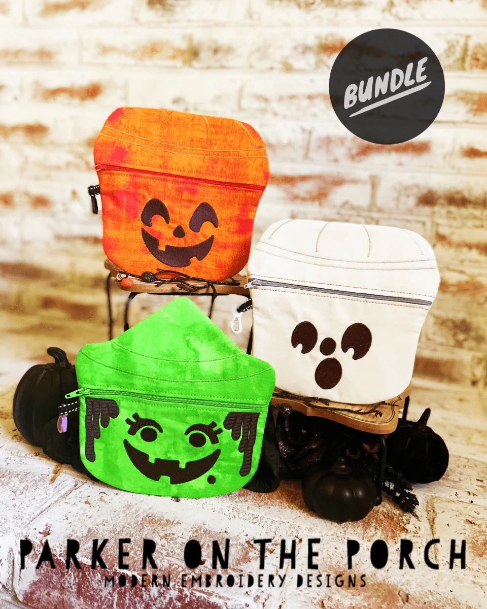Digital Download- Happy Halloween Pail Zipper Bag - BUNDLE