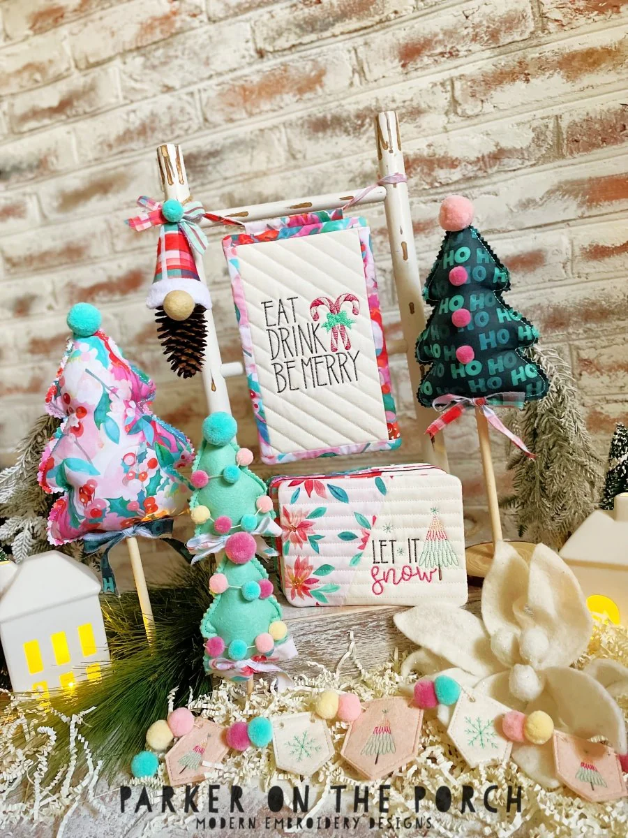 Digital Download - Happy Holidays Collection- Eat Drink Be Merry- Mini Quilt ( Single Stand ) - Image 3