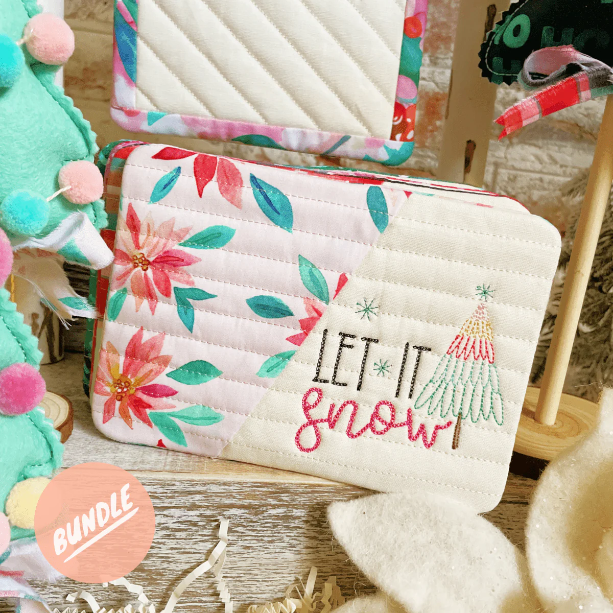 Digital Download - Happy Holidays Collection - Mug Rug - BUNDLE