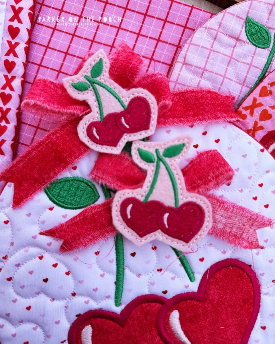 Digital Download - Heart Cherry Feltie