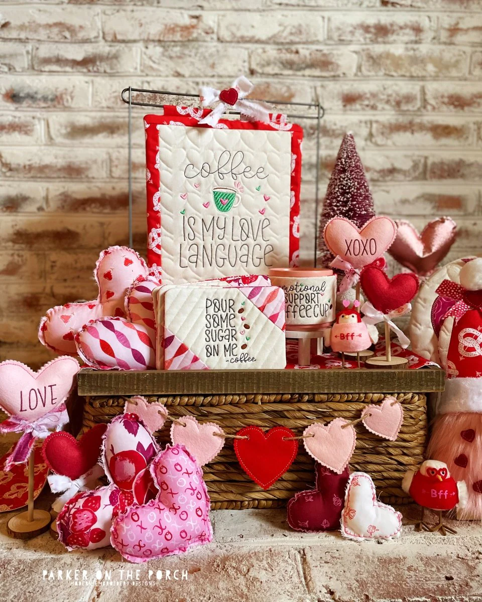 Digital Download - I Love Coffee Collection - Coffee is My Love Language- Mini Quilt ( Single Stand ) - Image 2