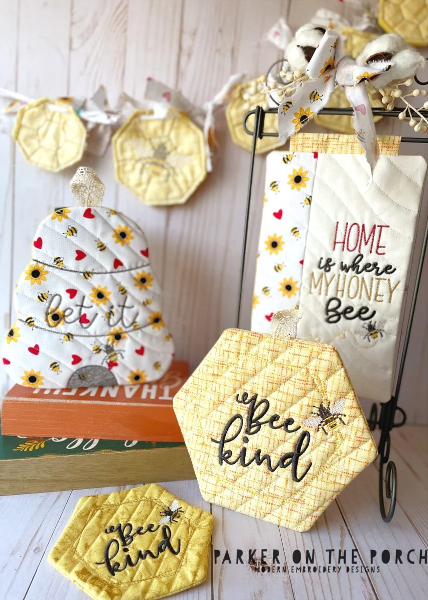 Digital Download - Let's Get Buzzed Collection- Mini Quilt ( Single Stand ) - Honey Bee Bundle - Image 4