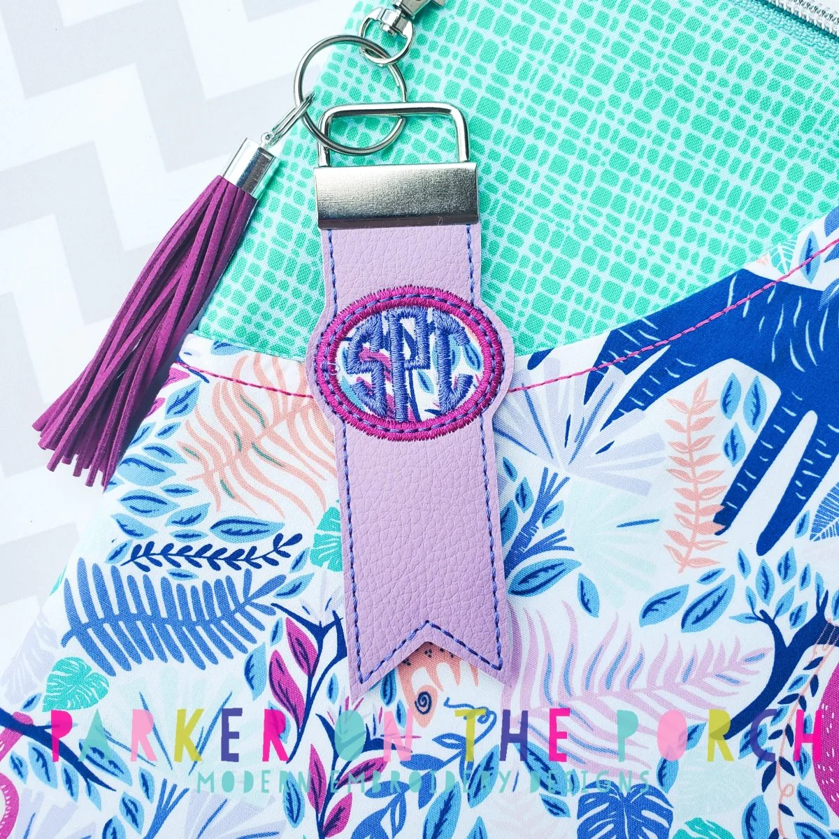 Digital Download- Monogram Flag Fob Keyfob- Oval