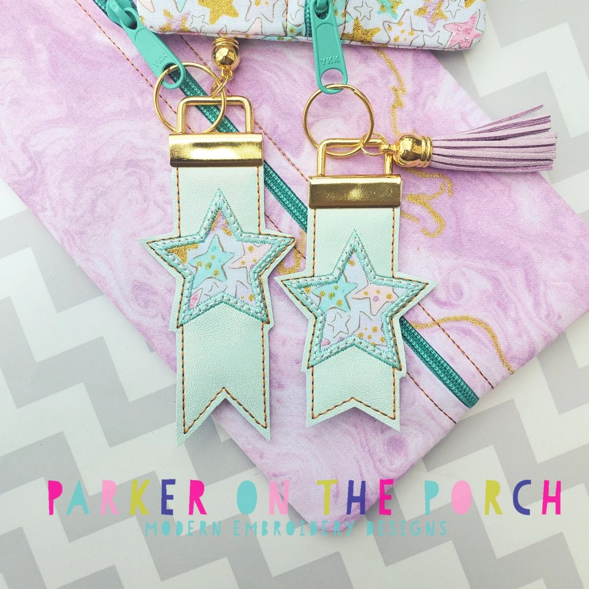 Digital Download- Monogram Flag Fob- Star