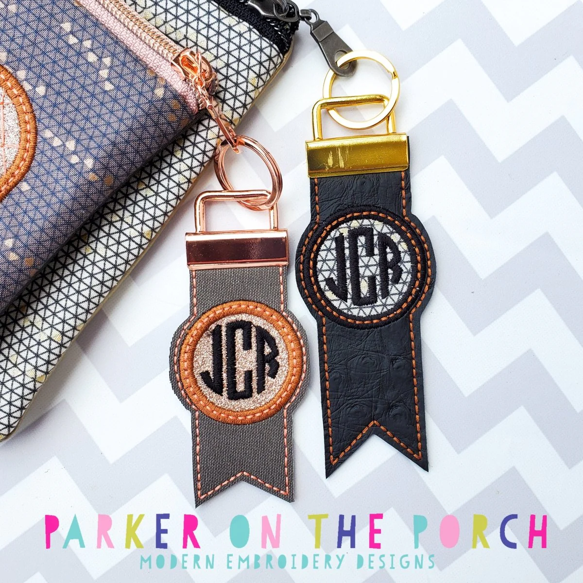 Digital Download- Monogram Flag Fobs KeyFob- Circle