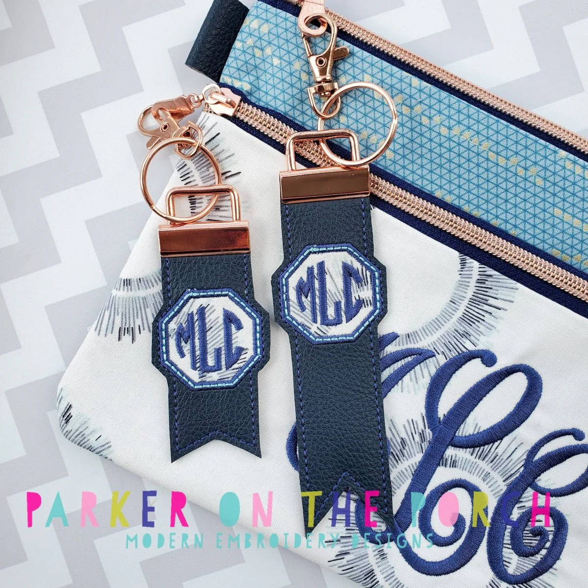 Digital Download- Monogram Flag Fobs KeyFob- Octagon - Image 3