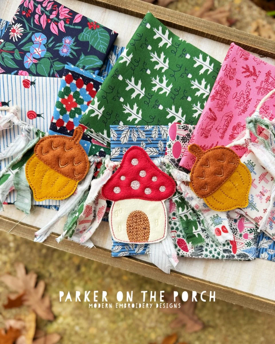 Digital Download - Mushroom and Acorn Puff Banner BUNDLE