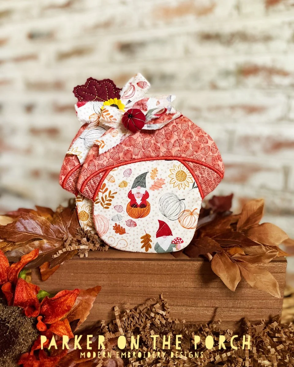 Digital Download - Give Thanks Collection- Mushroom Mug Rug and Hot Pad Set