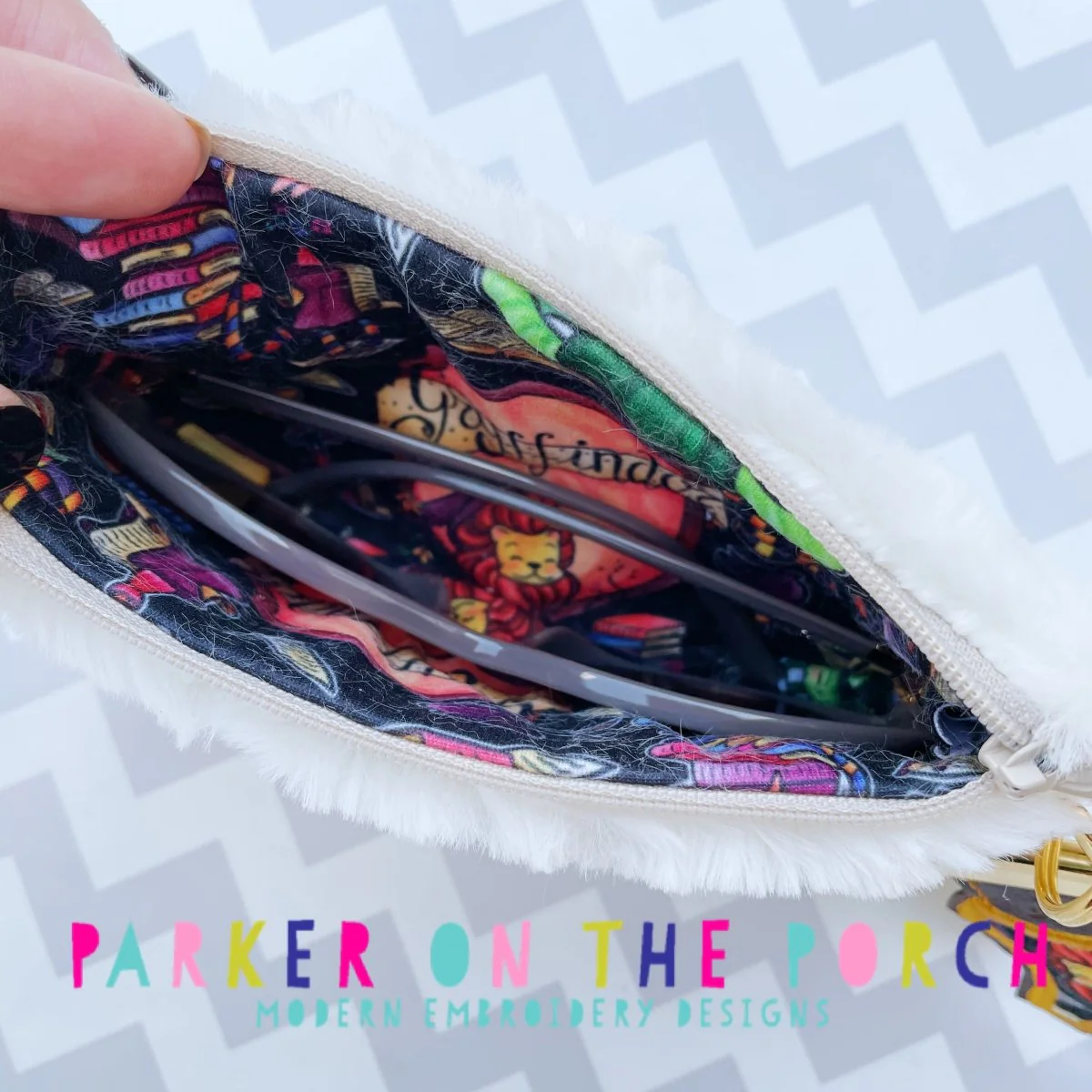 Digital Download- Owl Sunglass Top Zip Zipper Bag - Image 3