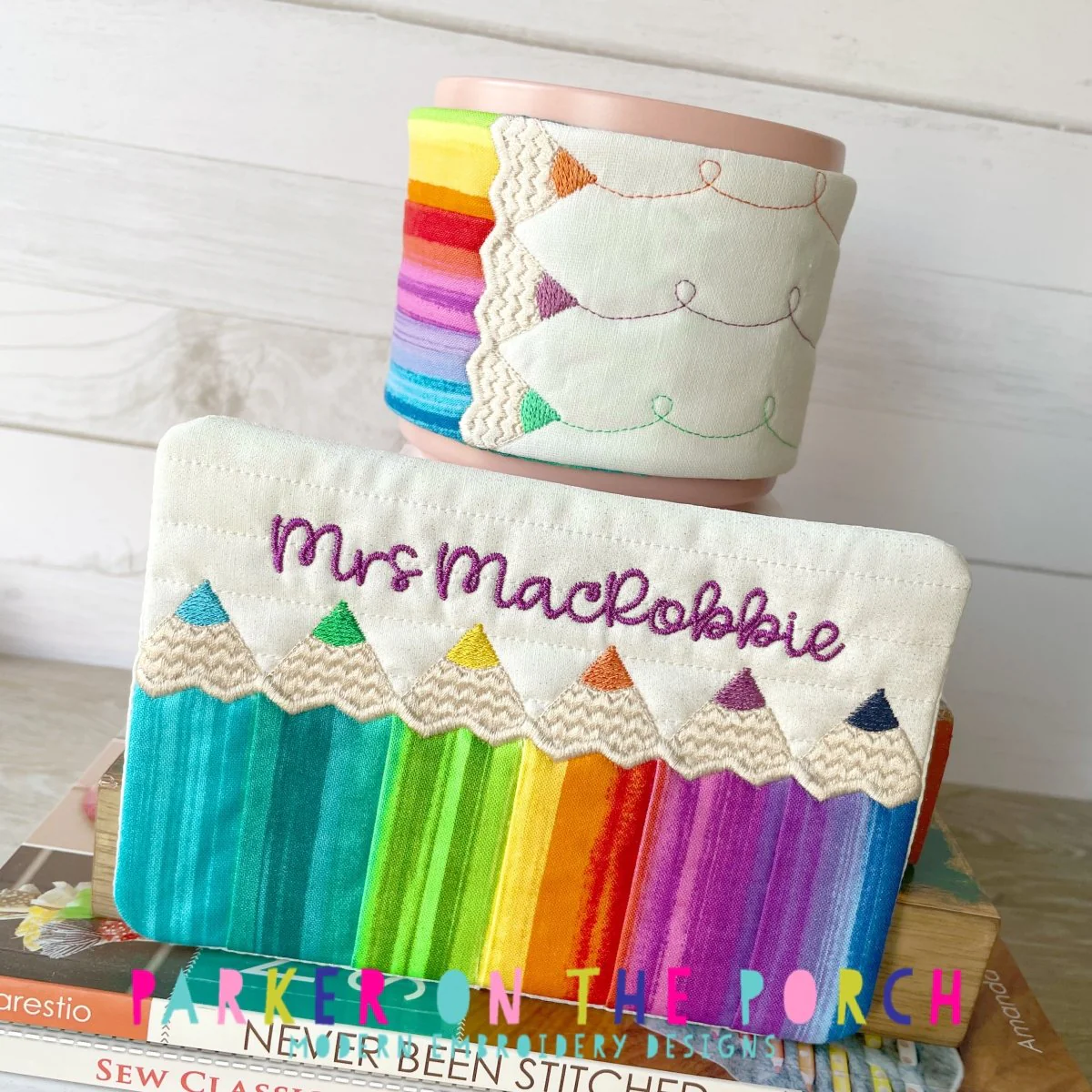 Digital Download - Teacher Life Collection - POP of Color- Mug Rug and Mug Wrap Bundle
