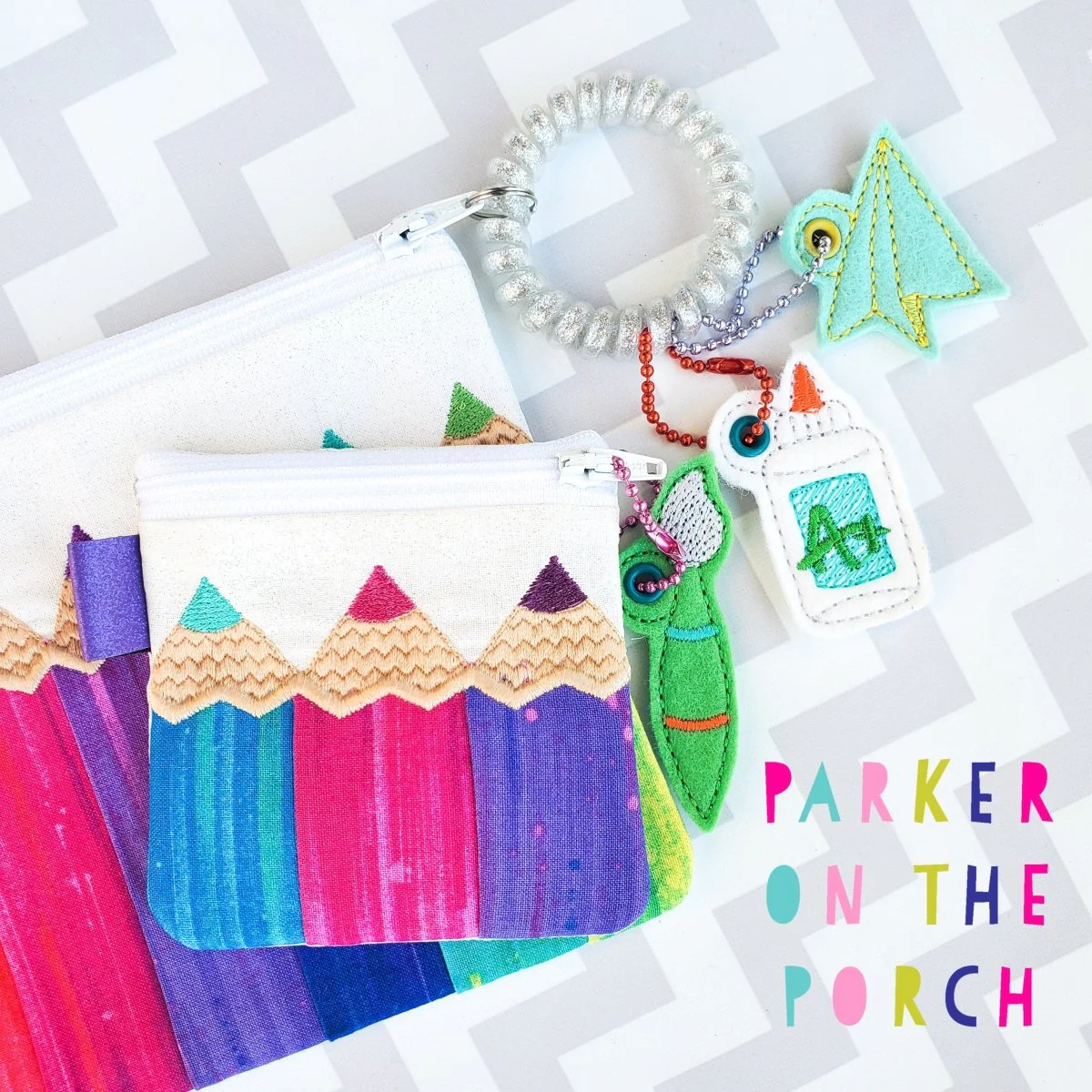 Digital Download- Teacher Life Collection- Pop of Color Top Zip Zipper Bag - Image 2