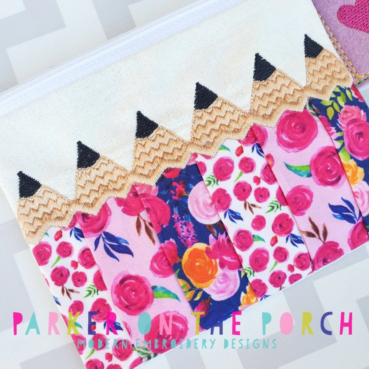 Digital Download- Teacher Life Collection- Pop of Color Top Zip Zipper Bag - Image 3