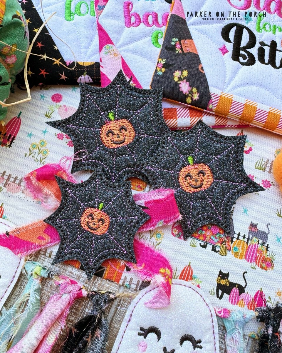 Digital Download - Pumpkin Spider Web Feltie