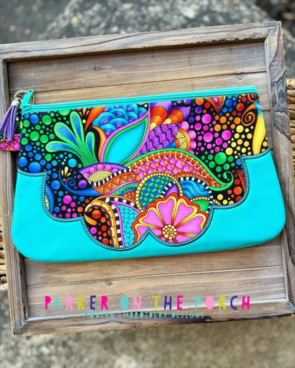 Digital Download- Seaside Top Zip Clutch Zipper Bag