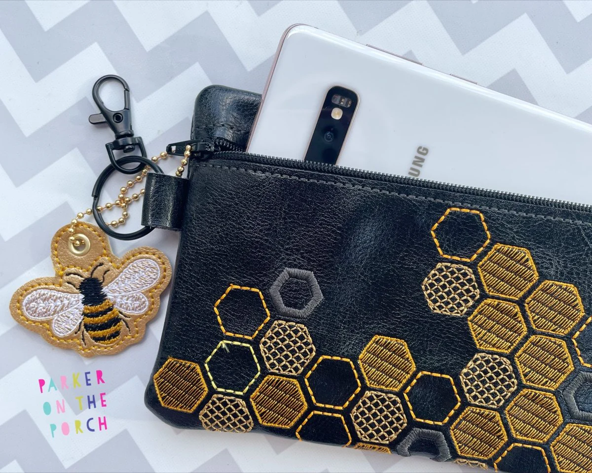 Digital Download- Size 3- Let's Get Buzzed Collection-  Honeycomb 2.0 Zipper Bag - Image 2