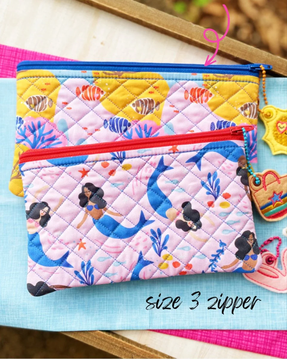 Digital Download - Size 3- Quilted Top Zip Zipper Bag - Image 3