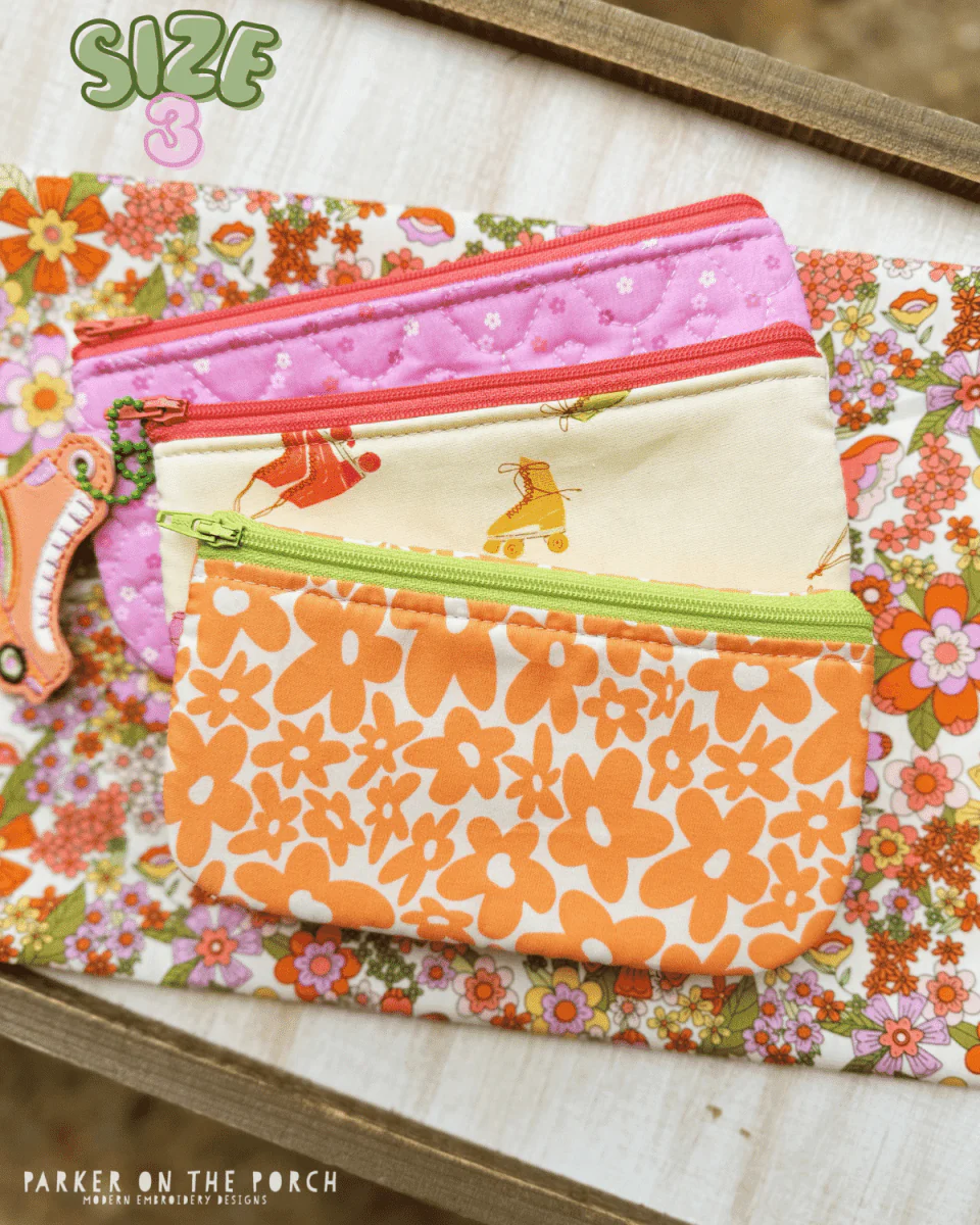 Digital Download- Zipper Size 3- Retro Sun Top Zip Zipper Bag