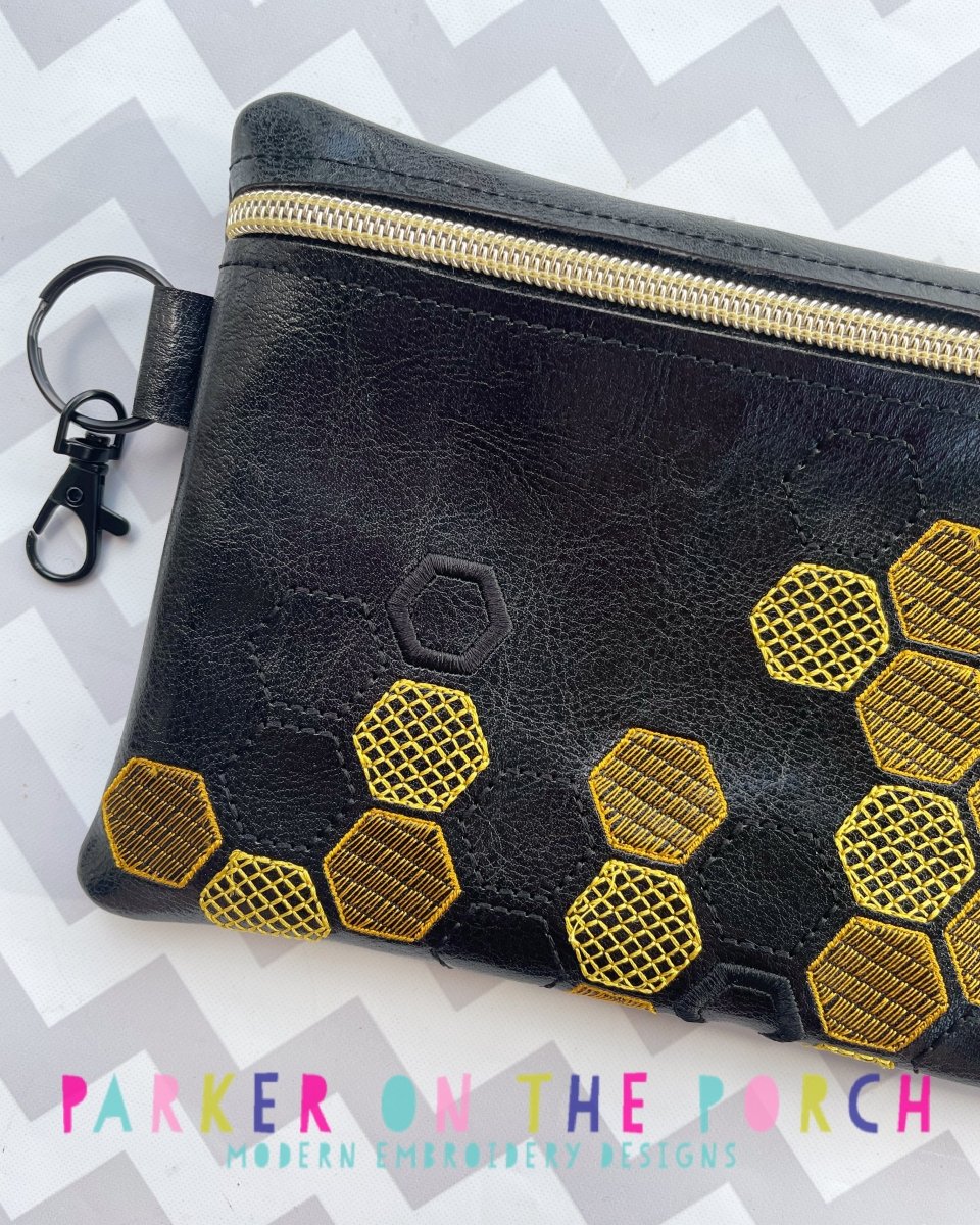 Digital Download- Size 5- Let's Get Buzzed Collection-  Honeycomb 2.0 Zipper Bag - Image 2