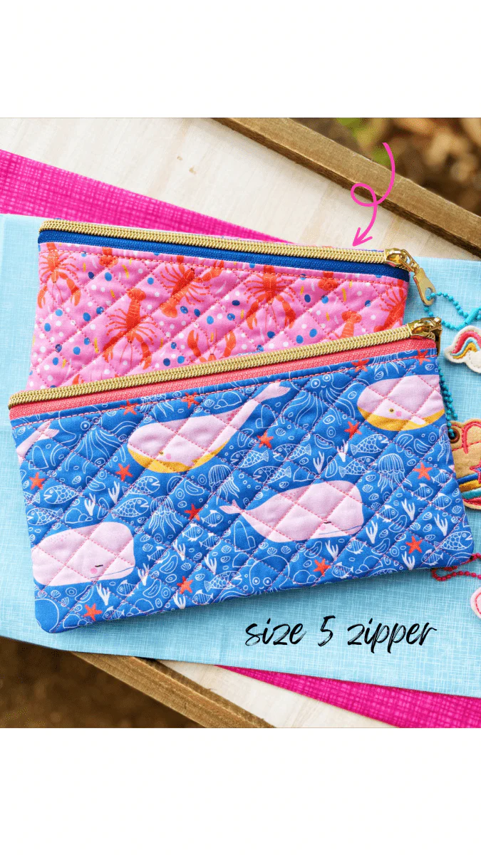 Digital Download - Size 5- Quilted Top Zip Zipper Bag - Image 3