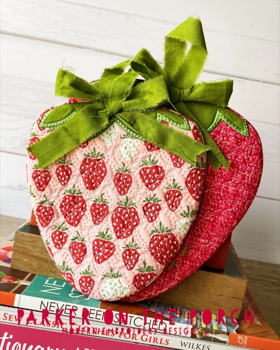 Digital Download -Summer Fruits Collection- Strawberry Mug Rug and Hot Pad Set - Image 3