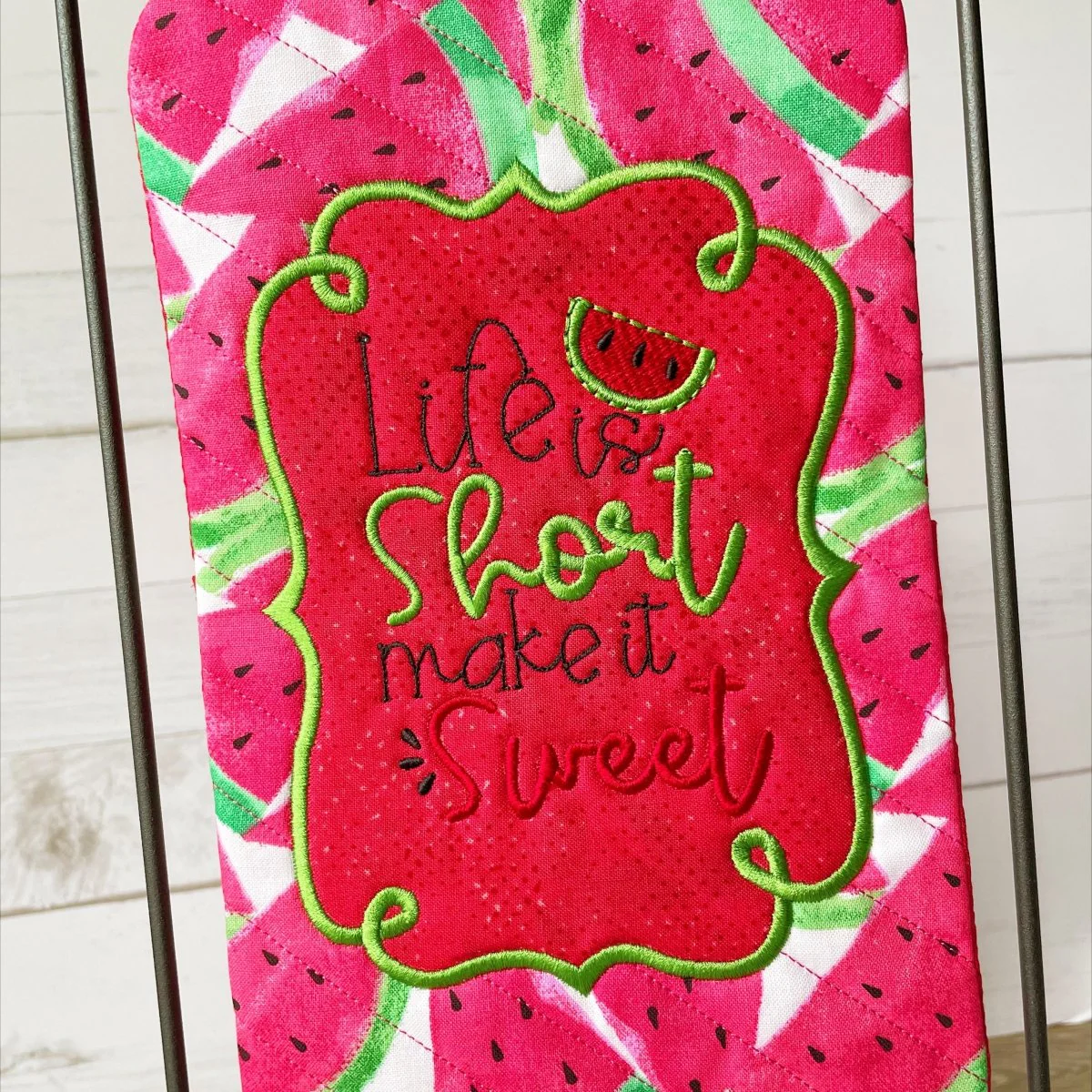 Digital Download - Summer Fruits Collection- Life is Short Make it Sweet- Mini Quilt ( Single Stand )