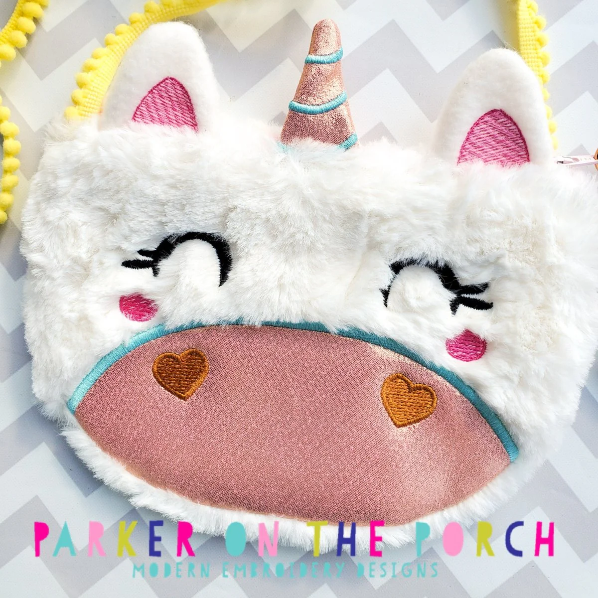 Digital Download- Size 3- Top Zip Unicorn Zipper Bag - Image 3