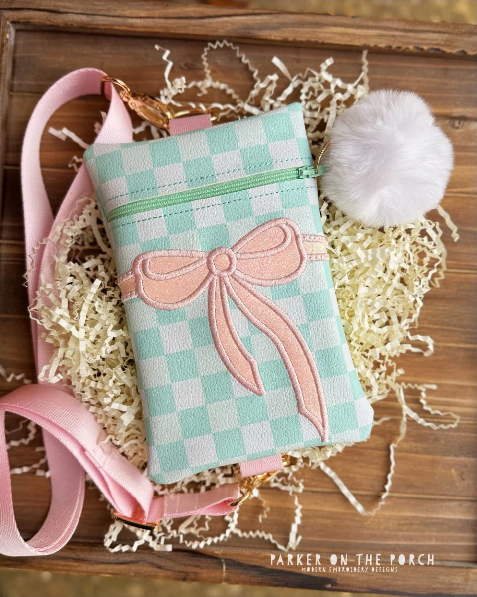 Digital Download - Zipper Size 3 - Clean Stitch Bow Crossbody Zipper Bag