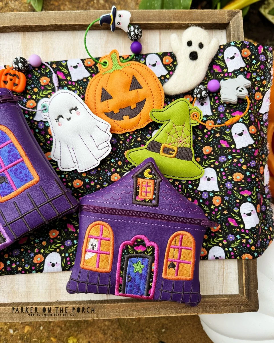 Digital Download - Zipper Size 3-  Clean Stitch Haunted House Zipper Bag - Image 2