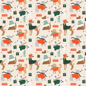 Fat Quarter Fabric Bundle - Merry Pawmas - Cotton + Steel Fabrics - Image 4