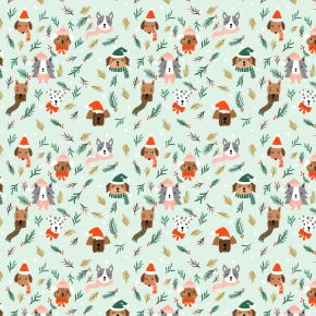Fat Quarter Fabric Bundle - Merry Pawmas - Cotton + Steel Fabrics - Image 5