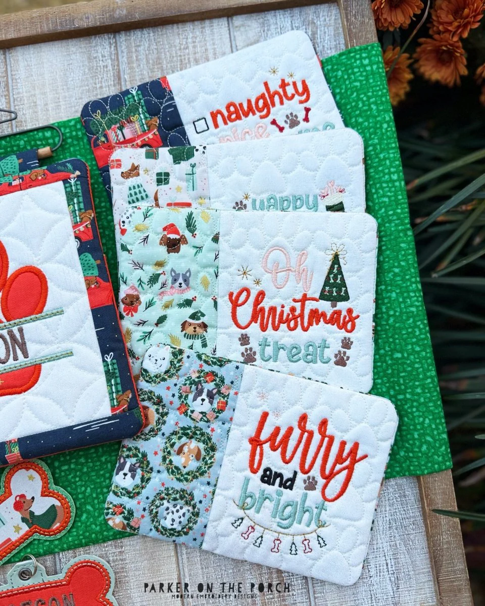Furry & Bright Mug Rug Bundle – Digital Embroidery Pattern Download