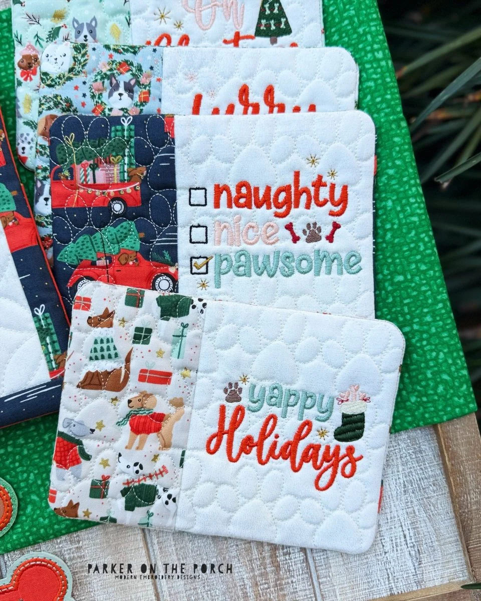 Furry & Bright Mug Rug Bundle – Digital Embroidery Pattern Download - Image 3
