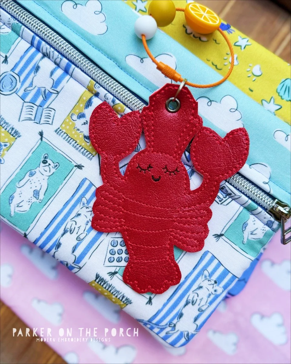 Lobster Bag Tag – Digital Embroidery Pattern Download